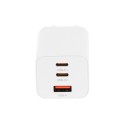 Cargador de red USB + 2x Type-C 65W PD / GAN Blanco Movano