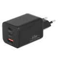 Cargador de red USB + 2x Type-C 65W PD / GAN Negro Movano