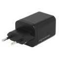 Cargador de red USB + 2x Type-C 65W PD / GAN Negro Movano