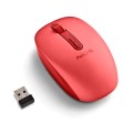 Raton Inalambrico Ergonomico NGS Fog Dual Rojo / BT 5.2 + RF 2.4Ghz / Silencioso / Hasta 1600 DPI / FOGDUALRED