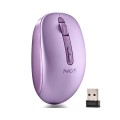 Raton Inalambrico Ergonomico NGS Fog Dual Morado / BT 5.2 + RF 2.4Ghz / Silencioso / Hasta 1600 DPI /  FOGDUALPURPLE