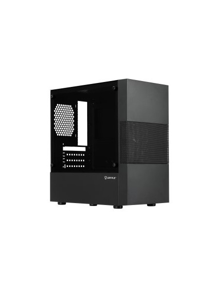 ÷ Caja micro atx unykach aero c25 cpu max 156mm gpu max 390mm f.a 500w cristal templado negro
