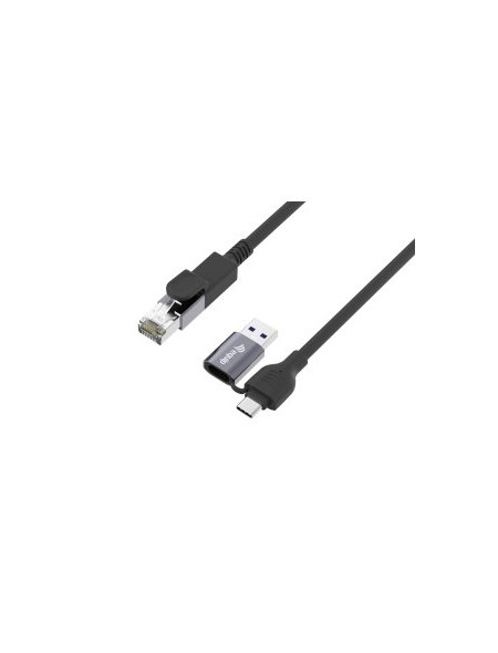÷ Cable adaptador de red equip usb-c + a a rj45 gigabit lan 3.0m negro