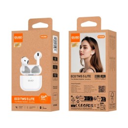 Auricular inalámbrico IDUSD ECO Lite 6H Music / TWS / Bt 5.3 / 300 mAh / Blanco / H105B