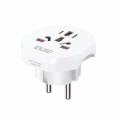 Adaptador enchufe internacional de viaje a Europa / Blanco / IDUSD / D01B
