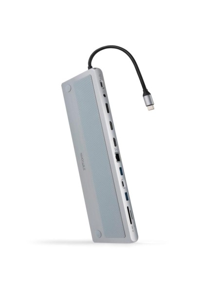 Hub 12 en 1 Type-c / 2xHDMI 4K / DP 4K / 3x USB 3.0 / Type-C 3.0 / Type-C PD 100W /  RJ-45 / SD / MicroSD / Nanocable / Gris / 10.16.1012