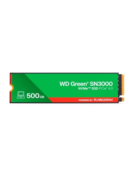Disco duro SSD M.2 Pcie 4.0 Nvme WD Green SN3000 / 500Gb / M.2 2280 / 5.000-4.100 MB/s / WDS500G4G0E