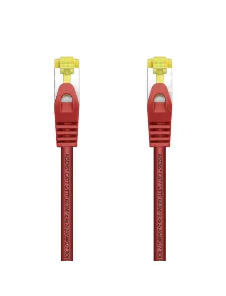 ÷ Aisens - cable de red latiguillo rj45 lszh cat.7 600 mhz s/ftp pimf awg26, rojo, 25cm
