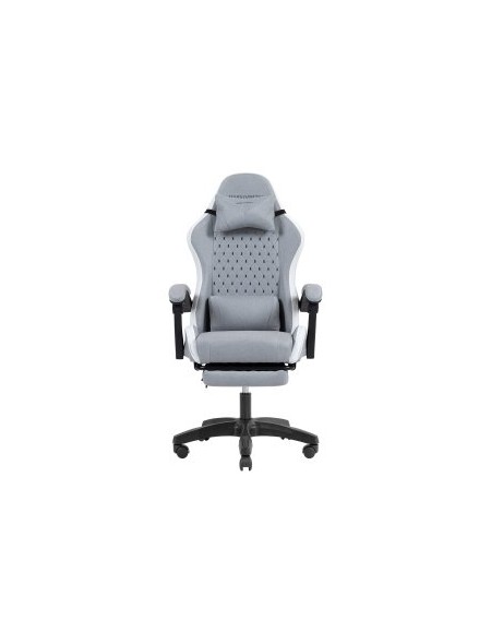 ÷ Silla gamer mars gaming mgcxfsw fabric reclinable reposapies extensible dise?o textil blanco plata